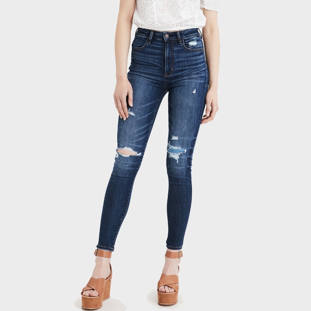 American Eagle Highest Waist Destroyed Jegging 8S